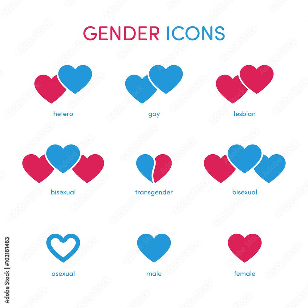 Icons gender heart