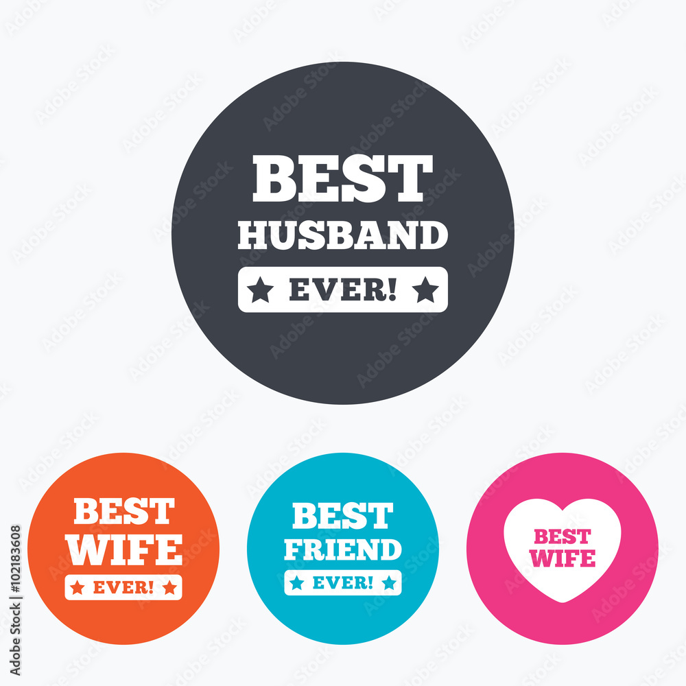 Best wife, husband and friend icons. Best wife, husband and friend icons.