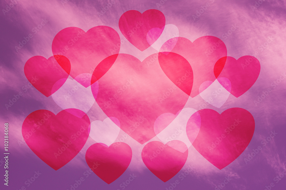 Valentine Sky background , pink , heart