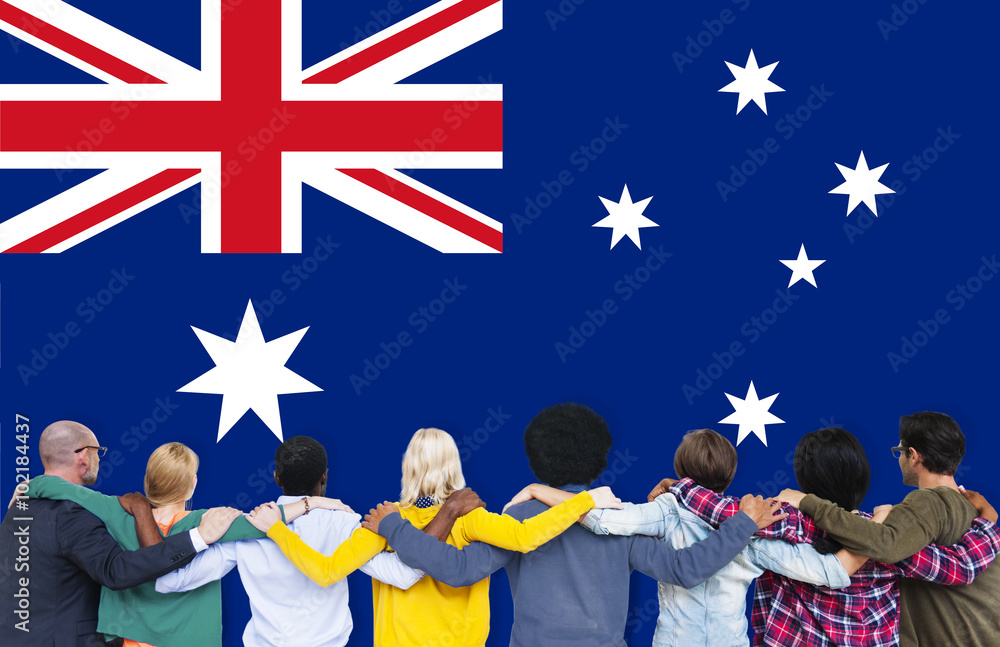 Fototapeta premium Australia Flag Country Nationality Liberty Concept