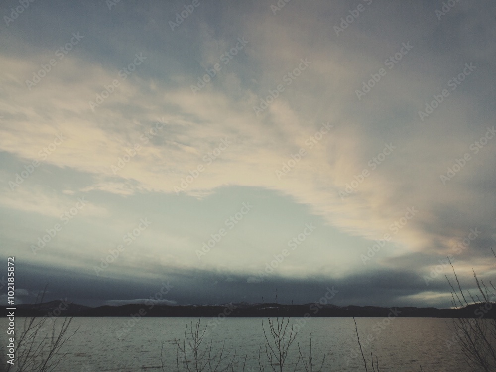 Dramatic sky over Lake Coeur d'Alene
