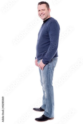 Side pose of casual man