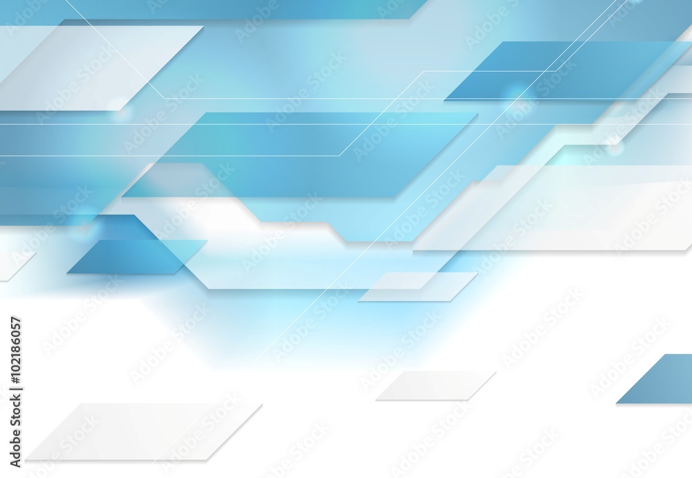 Fototapeta premium Bright blue tech corporate geometric background