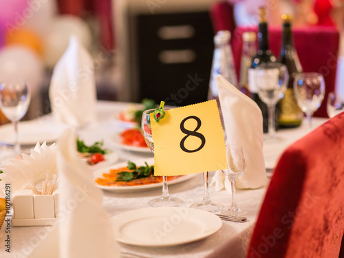 Reception Table Number