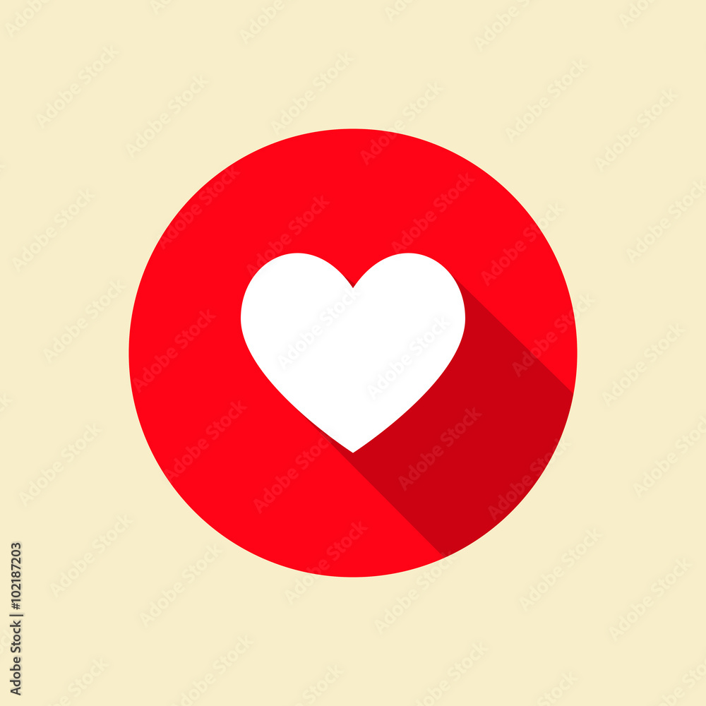 Heart icon with long shadow Heart icon with long shadow