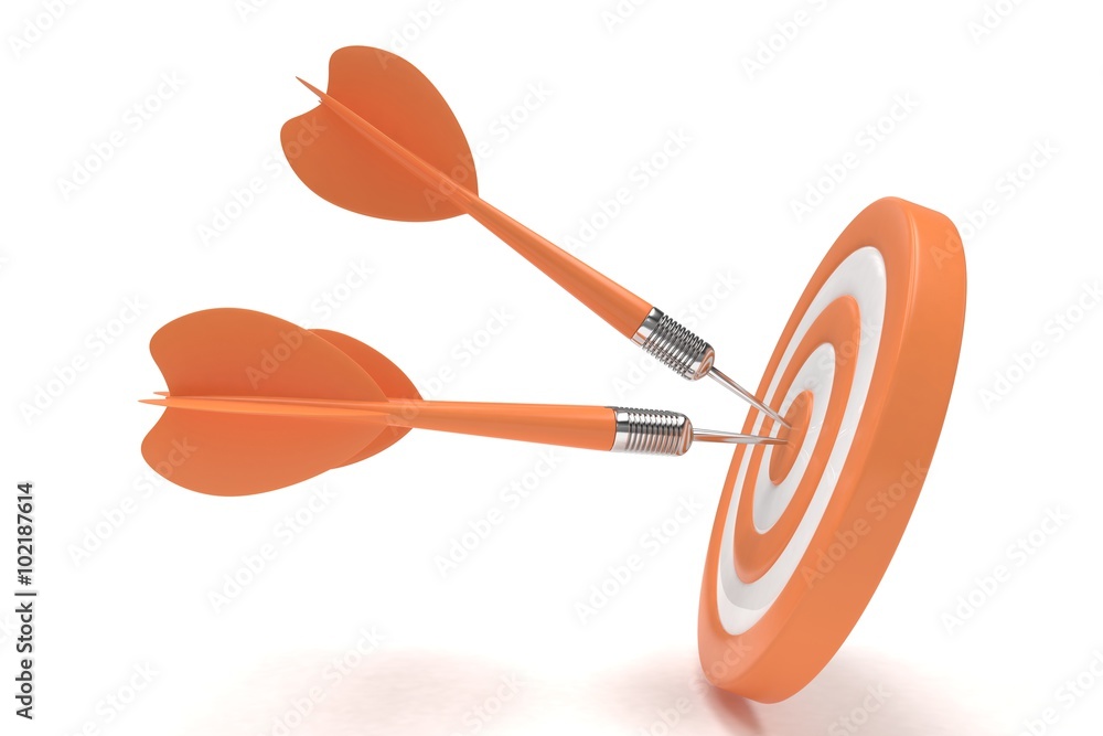 Three arrows darts in center. Three arrows darts in center.