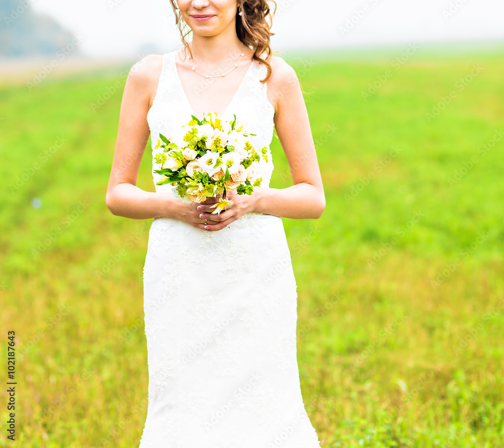 nice wedding bouquet in bride's hand nice wedding bouquet in bride's hand