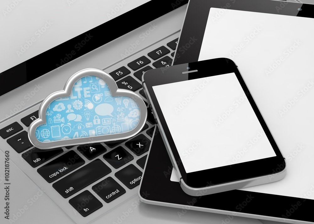 laptop, tablet pc, smart phone and cloud laptop, tablet pc, smart phone and cloud