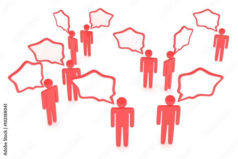 people with talk bubbles isolated over a white background people with talk bubbles isolated over a white background