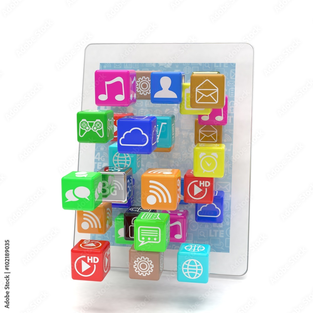 icon app fall in tablet pc icon app fall in tablet pc
