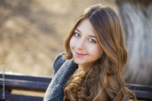 Portrait close up of young beautiful girl