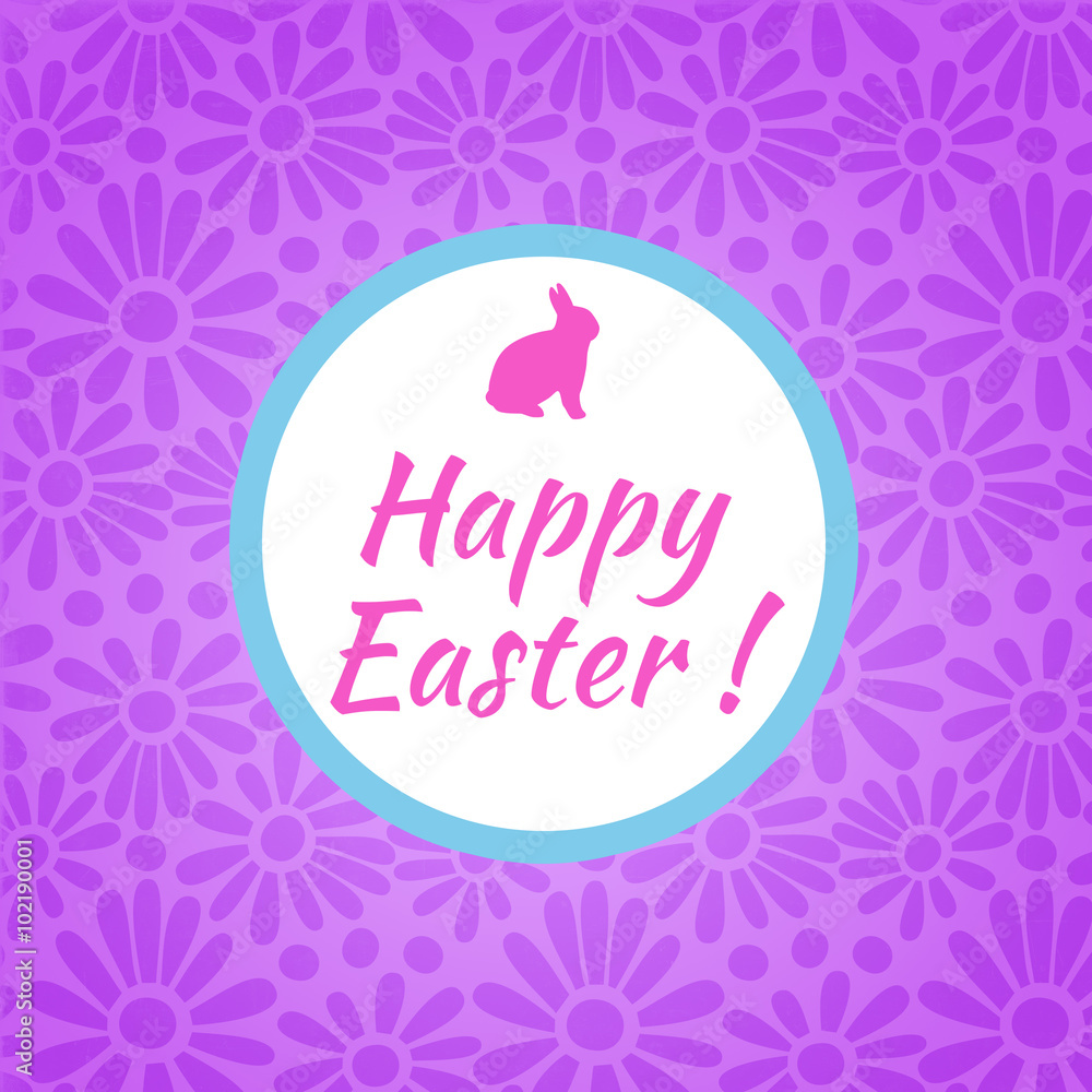 Happy Easter rabbit purple