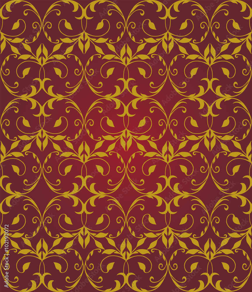 Seamless red & gold floral elegant pattern Seamless red & gold floral elegant pattern
