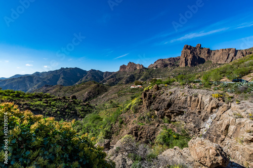 Spectacular panoramic view of Fataga valley on Gran Canaria (Grand Canary), Spain