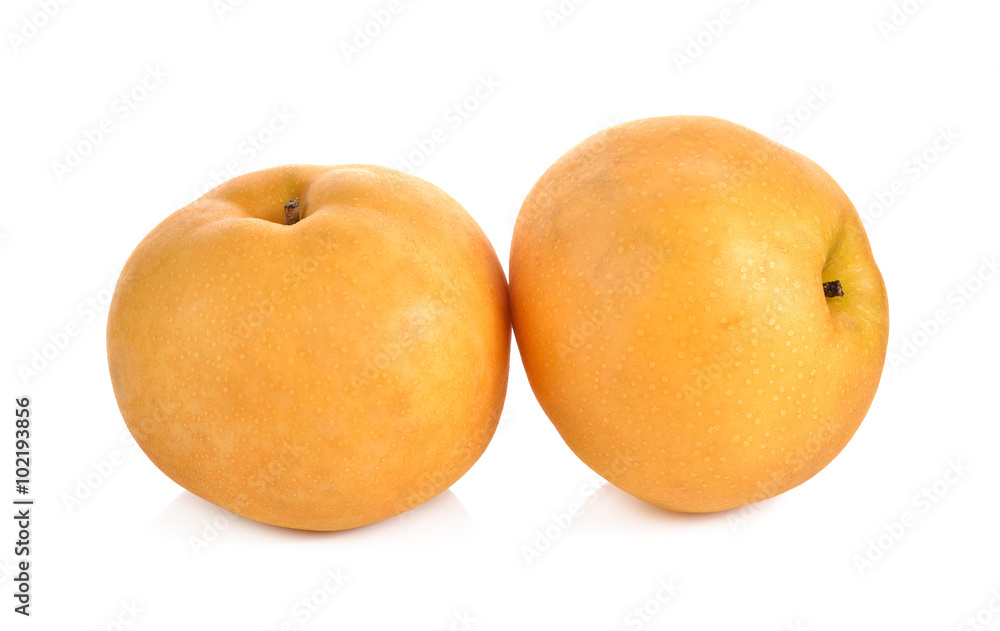 snow pear or Fengsui pear on white background snow pear or Fengsui pear on white background