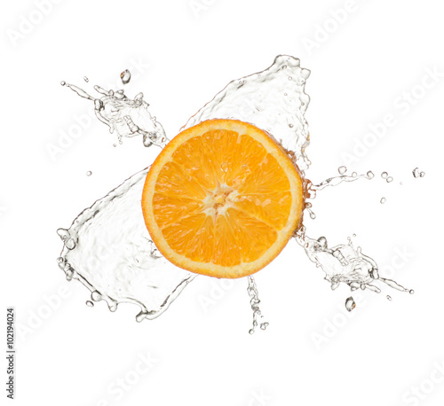 orange splash isolated on white background