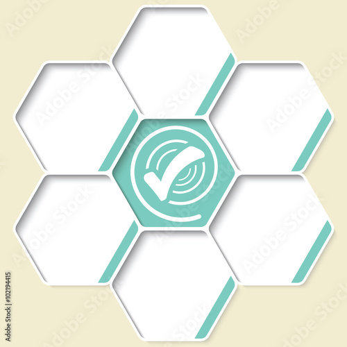 Set of five hexagons for your text and a check box