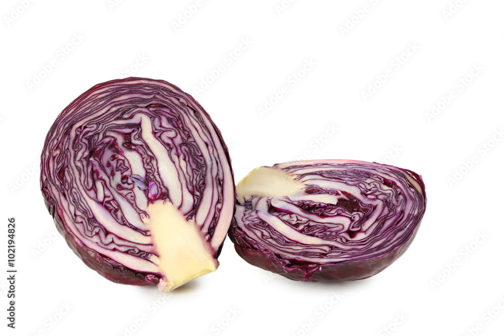Fototapeta premium Red cabbage isolated on a white