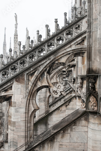 Gothic arch of Milan Cathedral (Duomo)