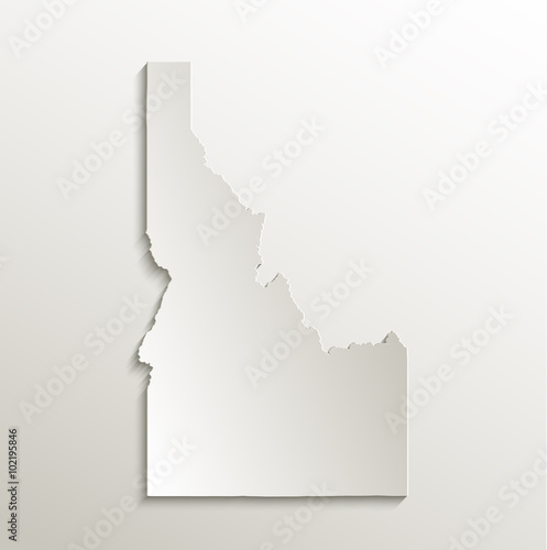 Idaho map card paper 3D natural vector