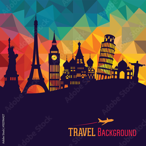 Canvas Print Travel and tourism background. Vector illustration