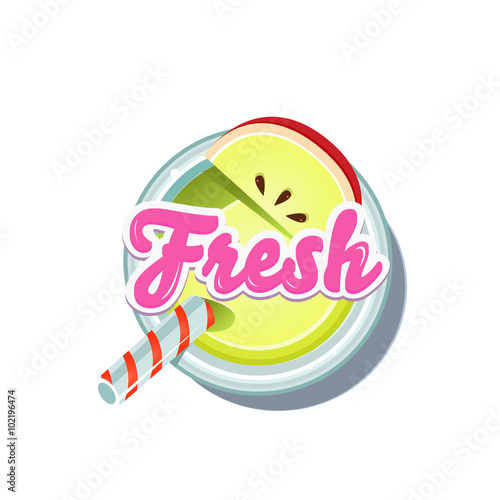 Apple Fresh. Vector Illustration