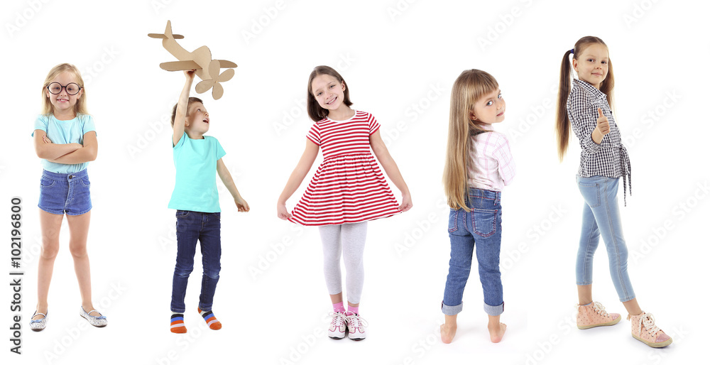 Obraz premium Adorable children isolated on white