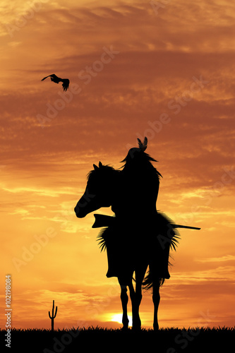 crazy horse at sunset