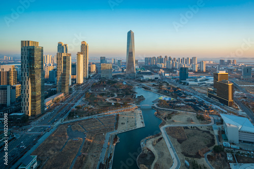 Obraz na płótnie Korea,Songdo Central Park in Songdo International Business Distr w salonie