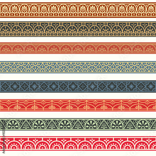 Design elements Pompeian, Roman. Borders with classical style 