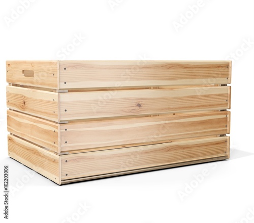 3d empty wooden crate