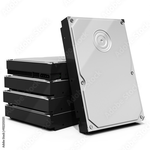 3d HDD  hard drive disk stack © DNY3D