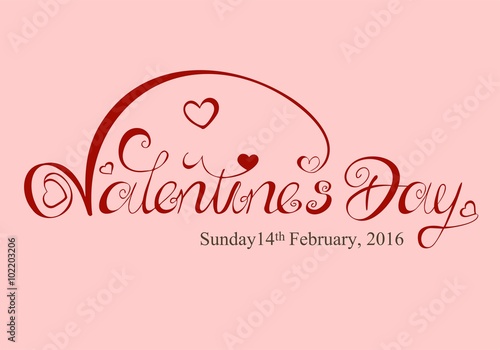 Valentines Day - with an English dates - pink and red - flourishes swing