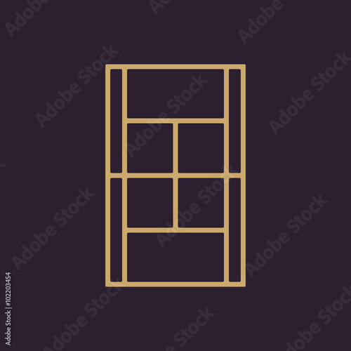 The tennis court icon. Sport symbol. Flat