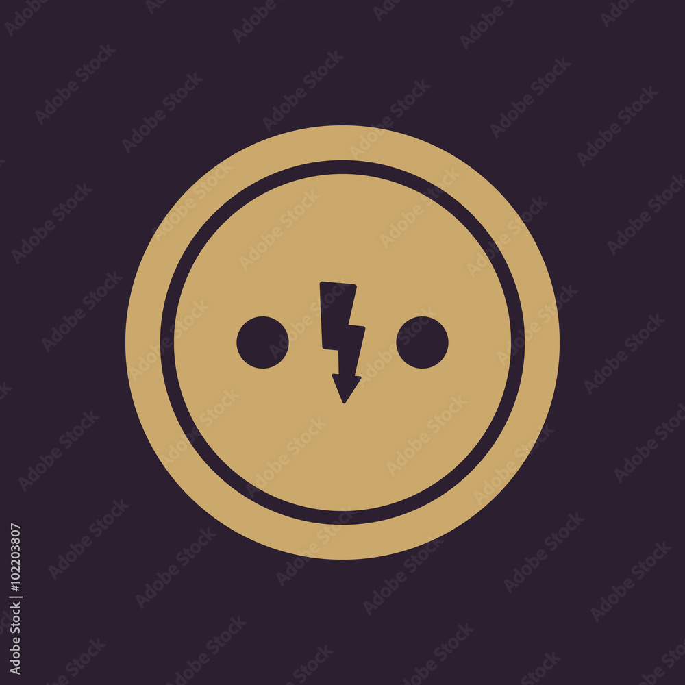 The Electrical Outlet icon. Socket symbol. Flat The Electrical Outlet icon. Socket symbol. Flat