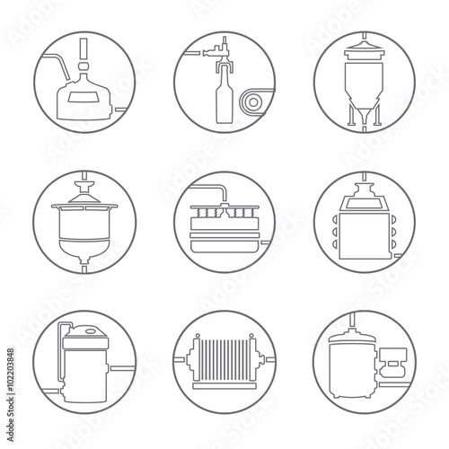 Seamless background with beer brewing process
