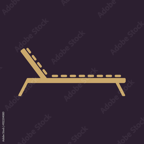 The lounger icon. Sunbed symbol. Flat
