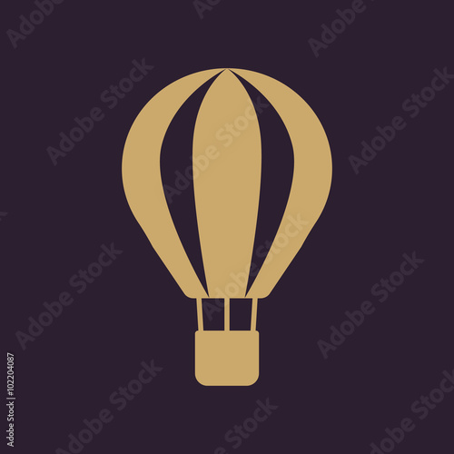 The air balloon icon. Aerostat symbol. Flat