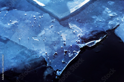Winter ice in blue