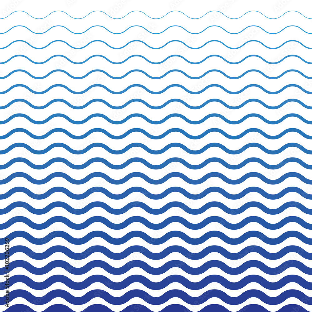 Wave Blue Pattern. Sea Background in Vector Wave Blue Pattern. Sea Background in Vector