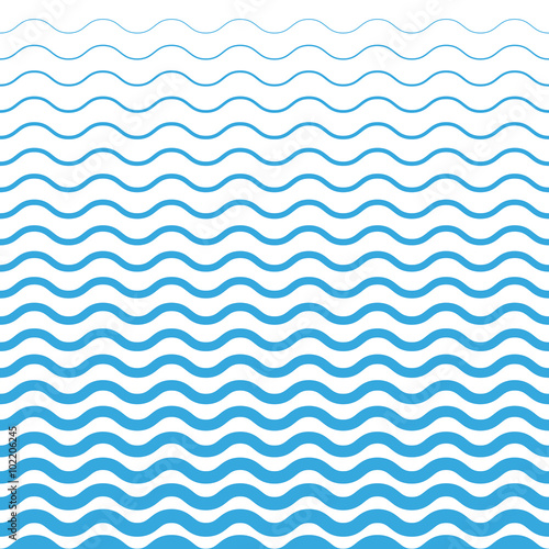 Wave Blue Pattern. Sea Background in Vector