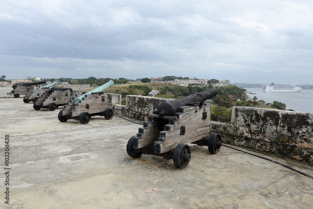 Cannons of El Morro fortress at Havana