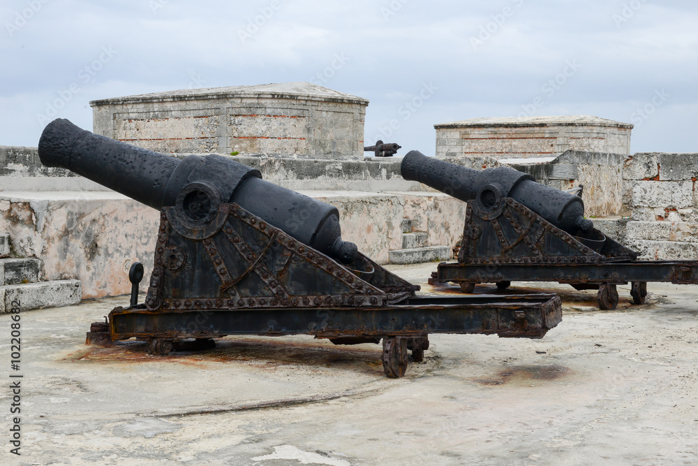 Cannons of El Morro fortress at Havana Cannons of El Morro fortress at Havana