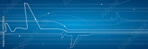 Abstract airplane, vector design lines background, aviation wallpaper
