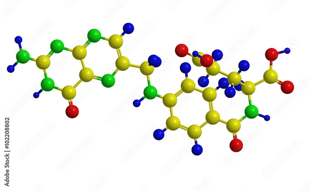 Molecular structure of folic acid (vitamin B9) Molecular structure of folic acid (vitamin B9)