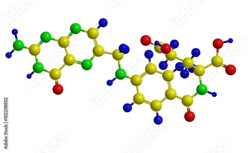Molecular structure of folic acid (vitamin B9)