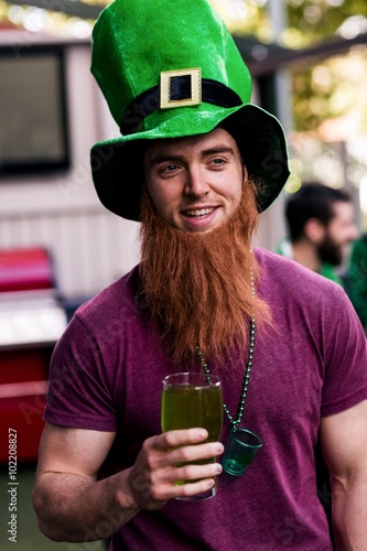 Portrait of man celebrating St Patricks day photo