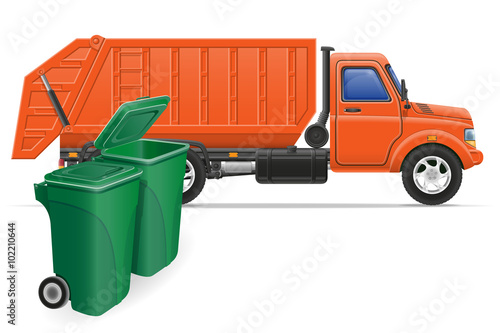 cargo truck garbage removal concept vector illustration