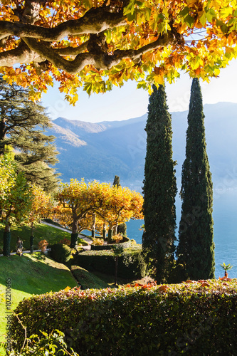 The park of Villa Balbianello in Lenno, Lake Como, Italy