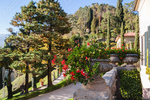 The park of Villa Balbianello in Lenno, Lake Como, Italy